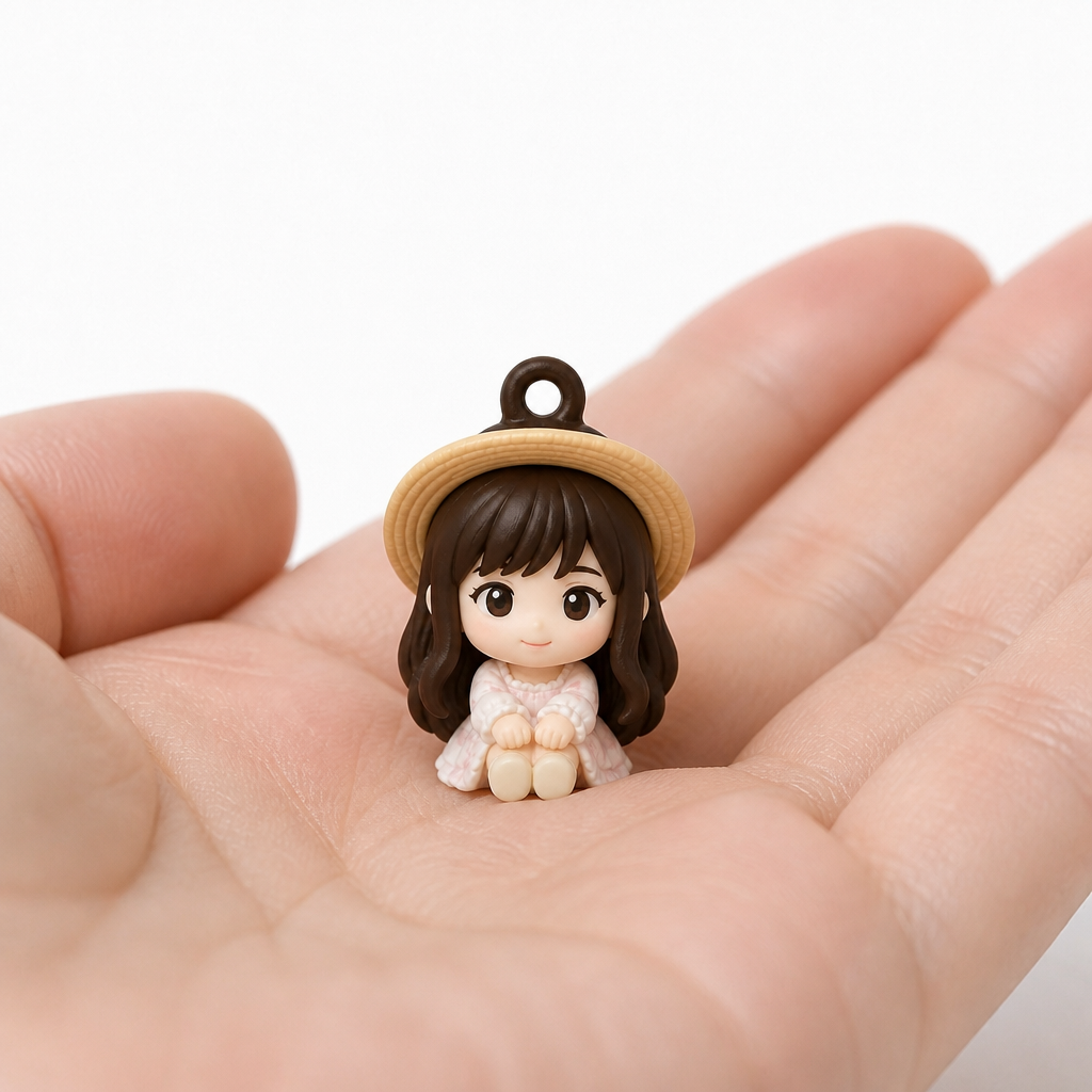미니미 3cm 초미니 마커 피규어 · 손바닥 위 3cm 실물감 · AI 연출 이미지